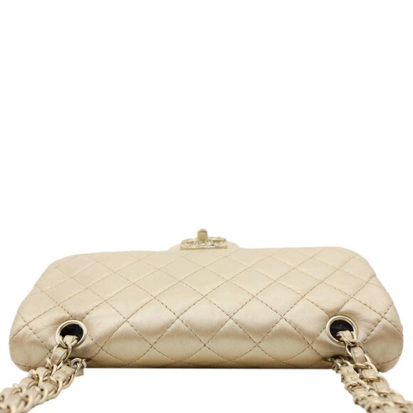 Chanel  Precious Jewel Single Flap Jumbo Leather Shoulder Bag Gold - Picture 5 of 16